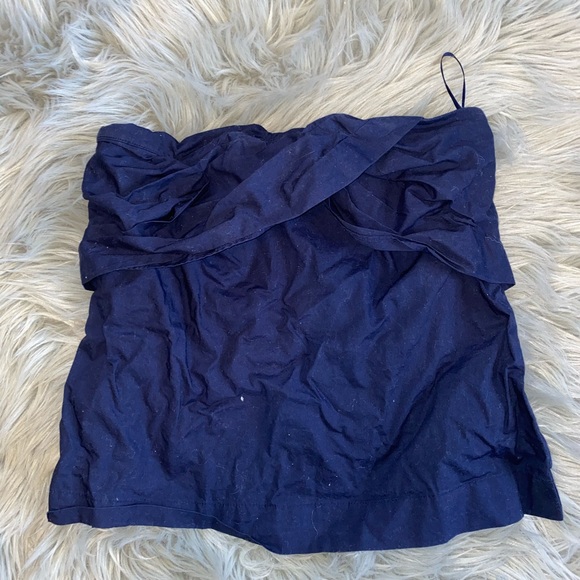 STRAPLESS NAVY BLOUSE - Picture 1 of 1